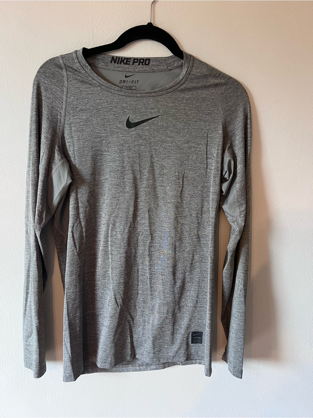 Nike Gray Long Sleeve Dri-FIT Training Shirt